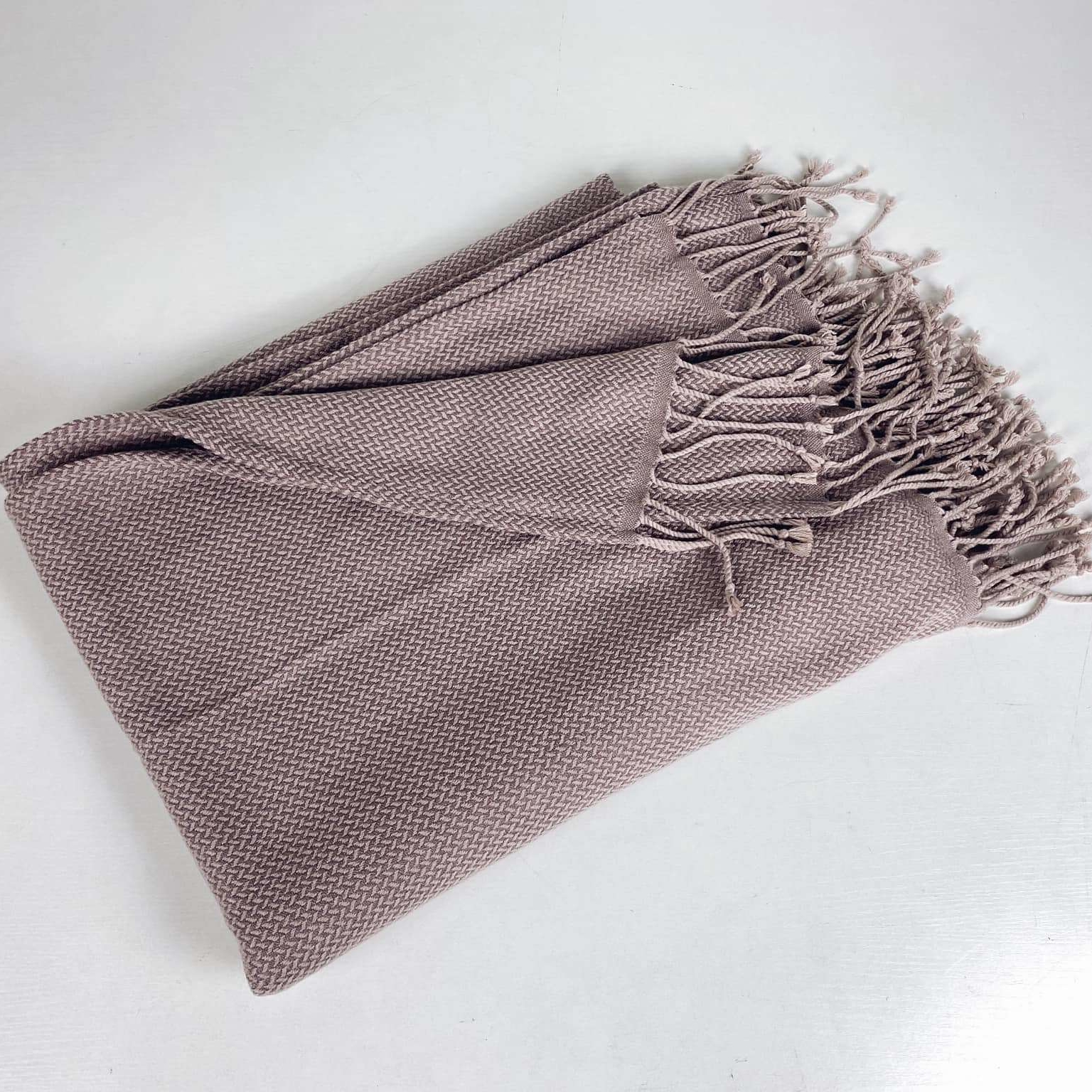 Плед тонкий з дрібною фактурою какао WR-091