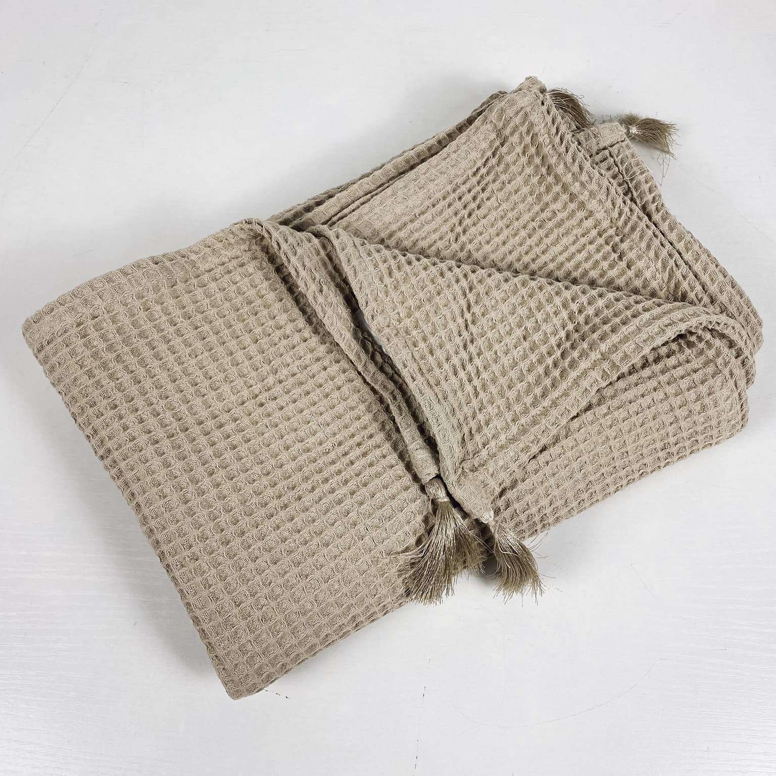 Плед бавовна беж піке WR-102