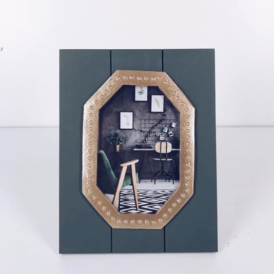 Фоторамка комбінована т-зелений/золото AR-387