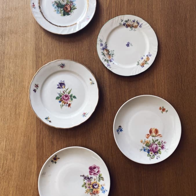 Тарілка Квіти 18-19,5 порцеляна вінтаж PP-006