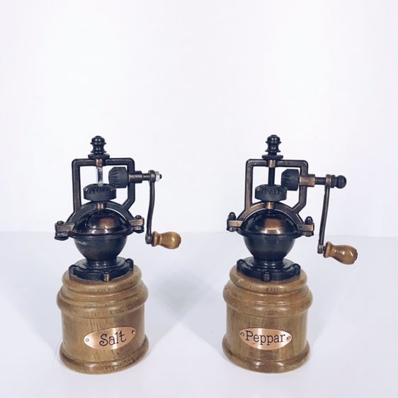 Млинок для спецій дерево/мідь вінтаж KD-040