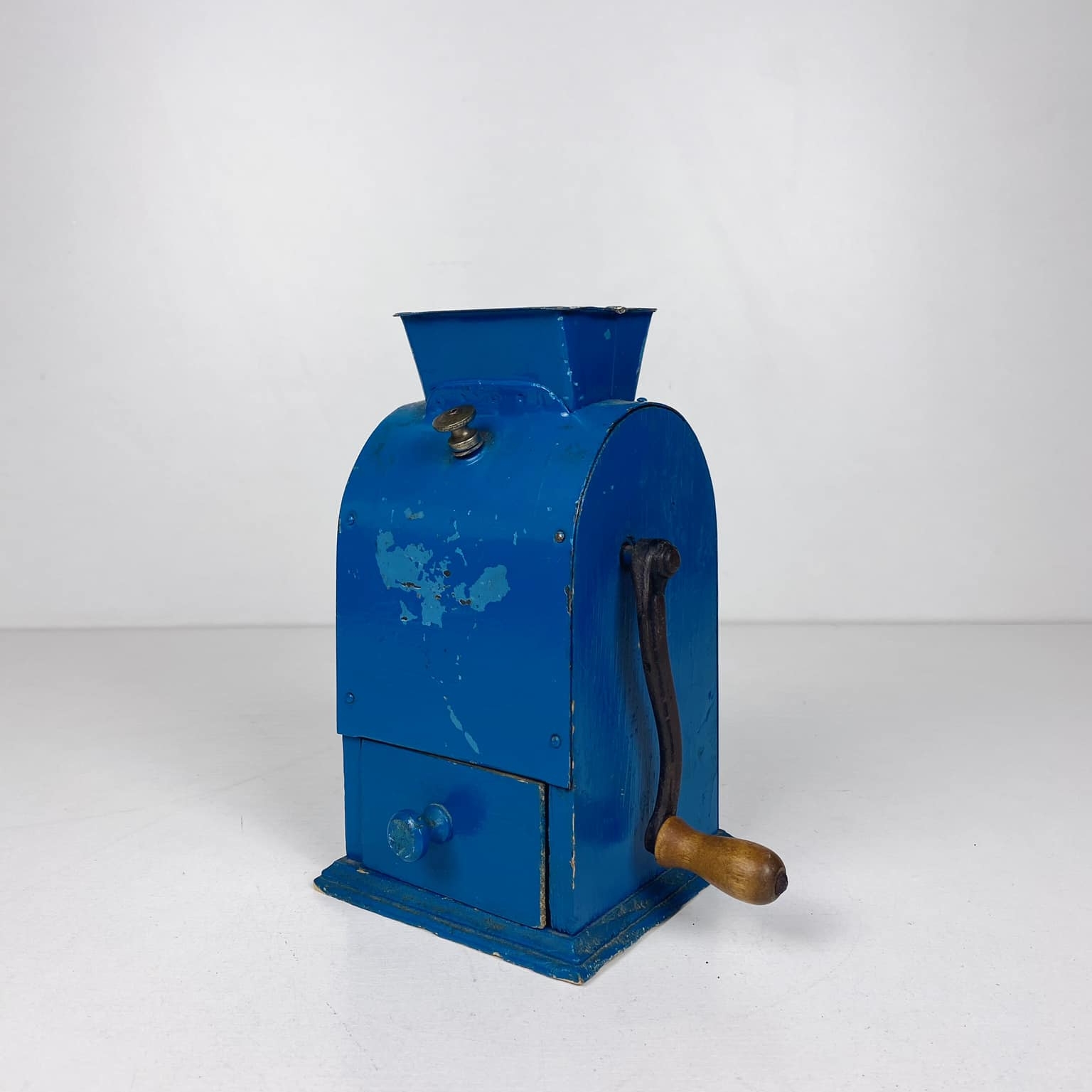 Млинок для кави великий метал синій KD-041