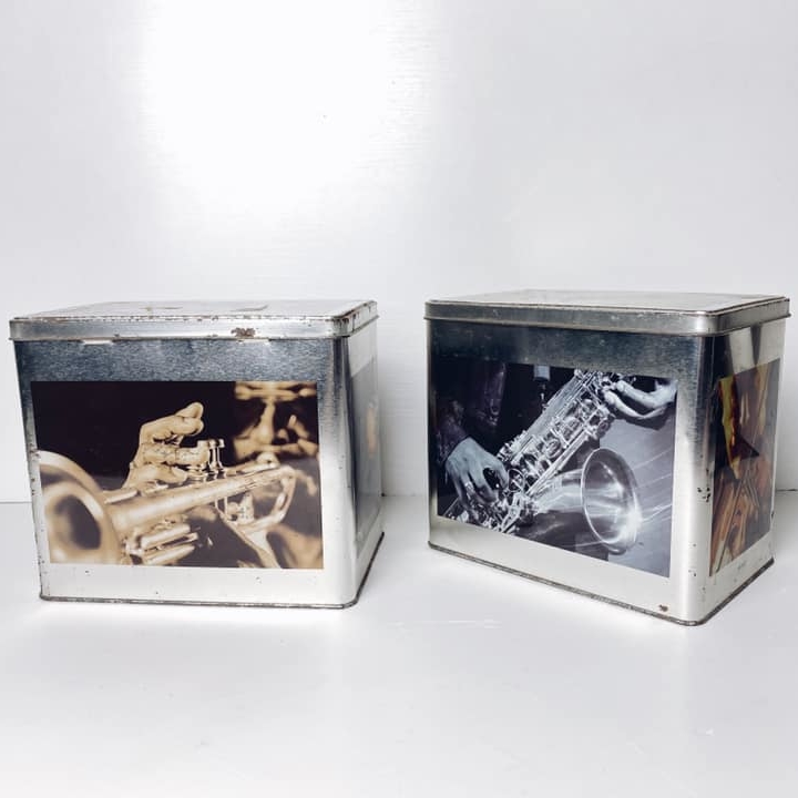 Банка для кави велика метал з фото KB-044