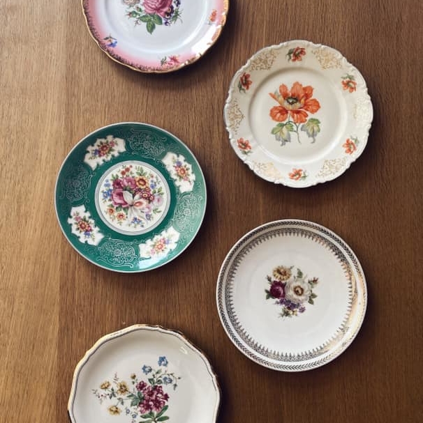 Тарілка Квіти 19,5-20 порцеляна вінтаж PP-008