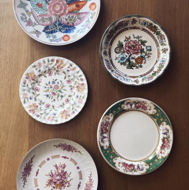 Тарілка Квіти 20,5-26 порцеляна вінтаж PP-009