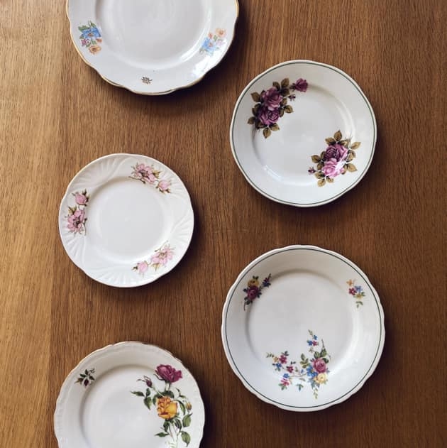 Тарілка Квіти 16-20,5 порцеляна вінтаж PP-011