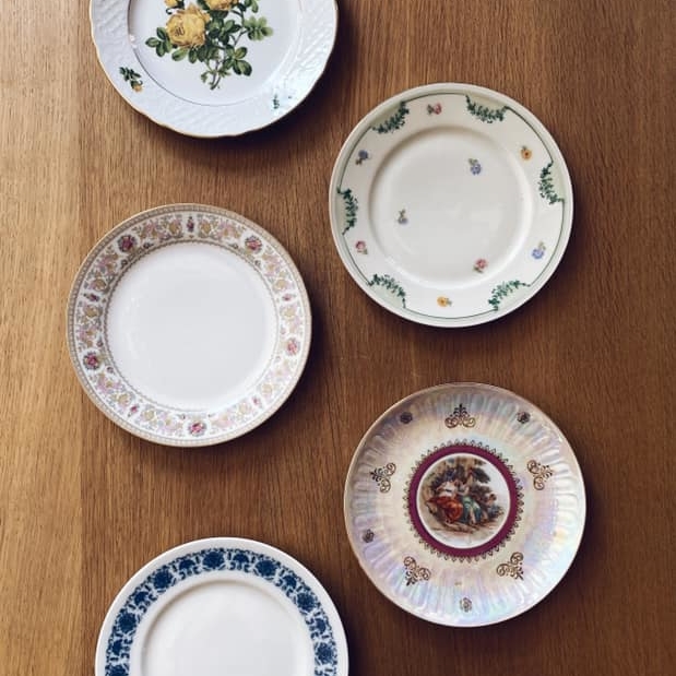 Тарілка Квіти 19-19,5 порцеляна вінтаж PP-012