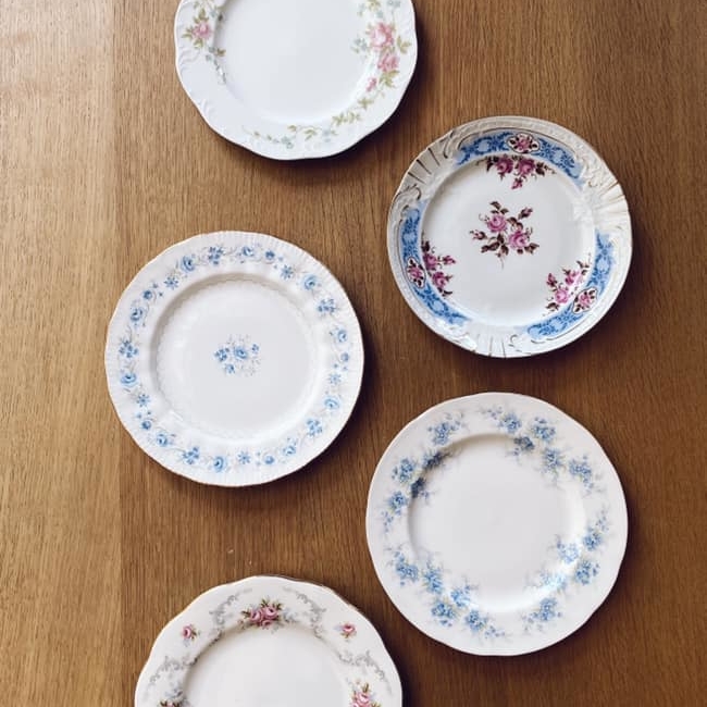 Тарілка Квіти 19-20,5 порцеляна вінтаж PP-015