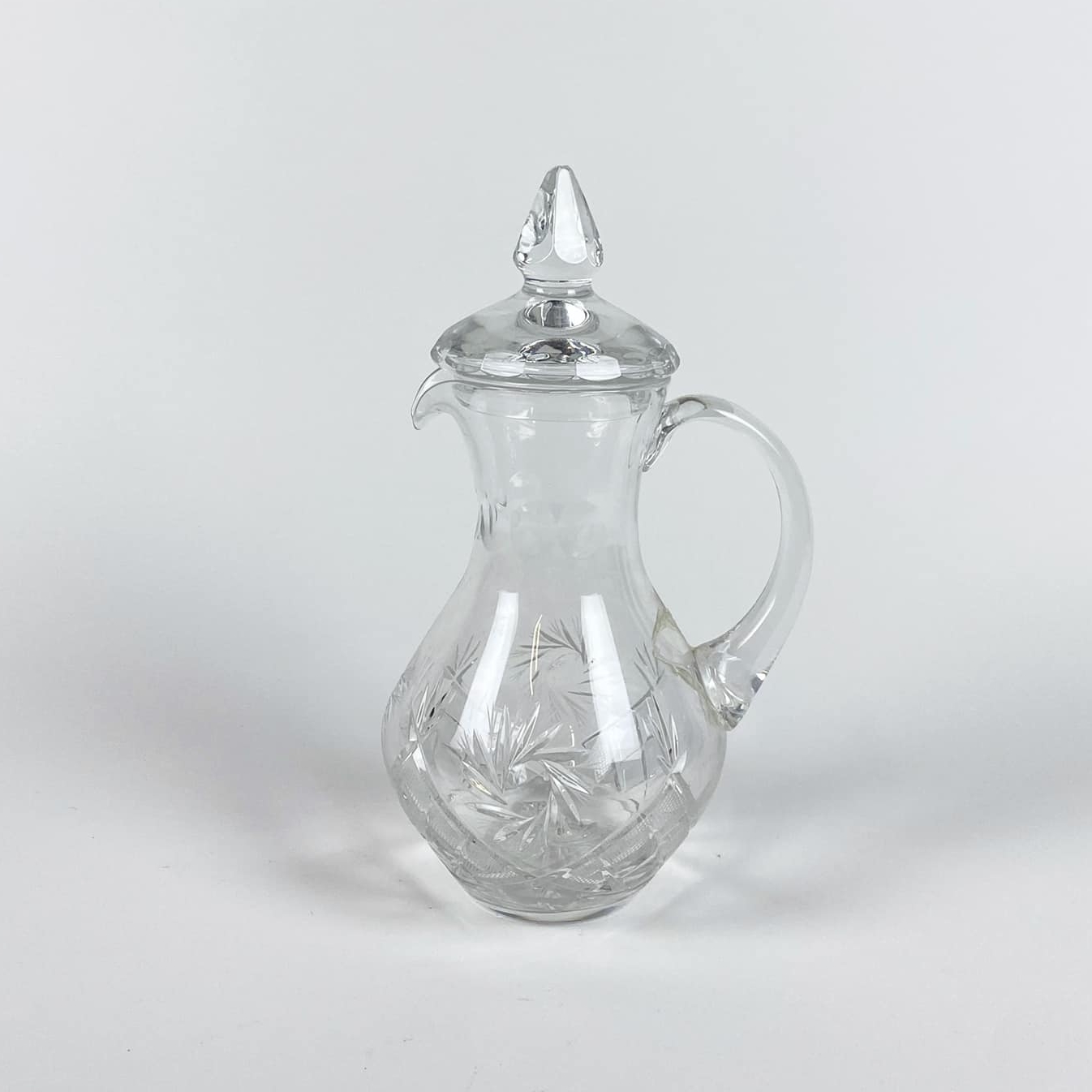 Глечик з кришкою кришталь рельєф JU-044