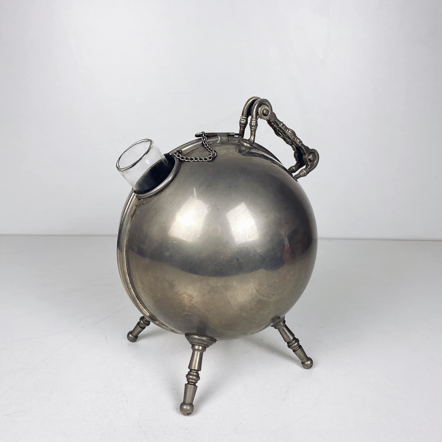 Термос вінтаж скляна колба столове срібло JU-076