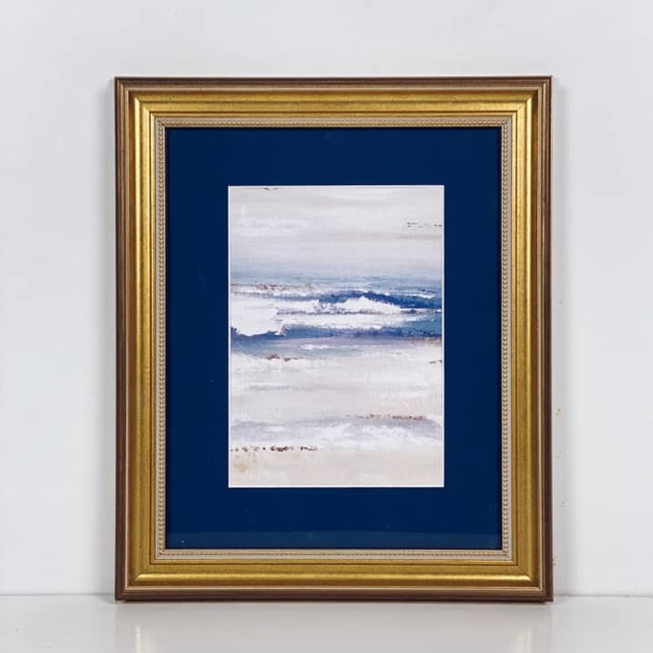 Малюнок Море в рамкі з паспарту золото/чорний AR-554