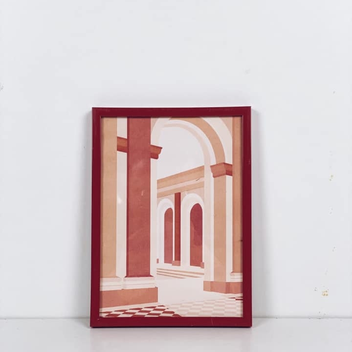 Інтер'єр графічний червоний в рамкі AR-562