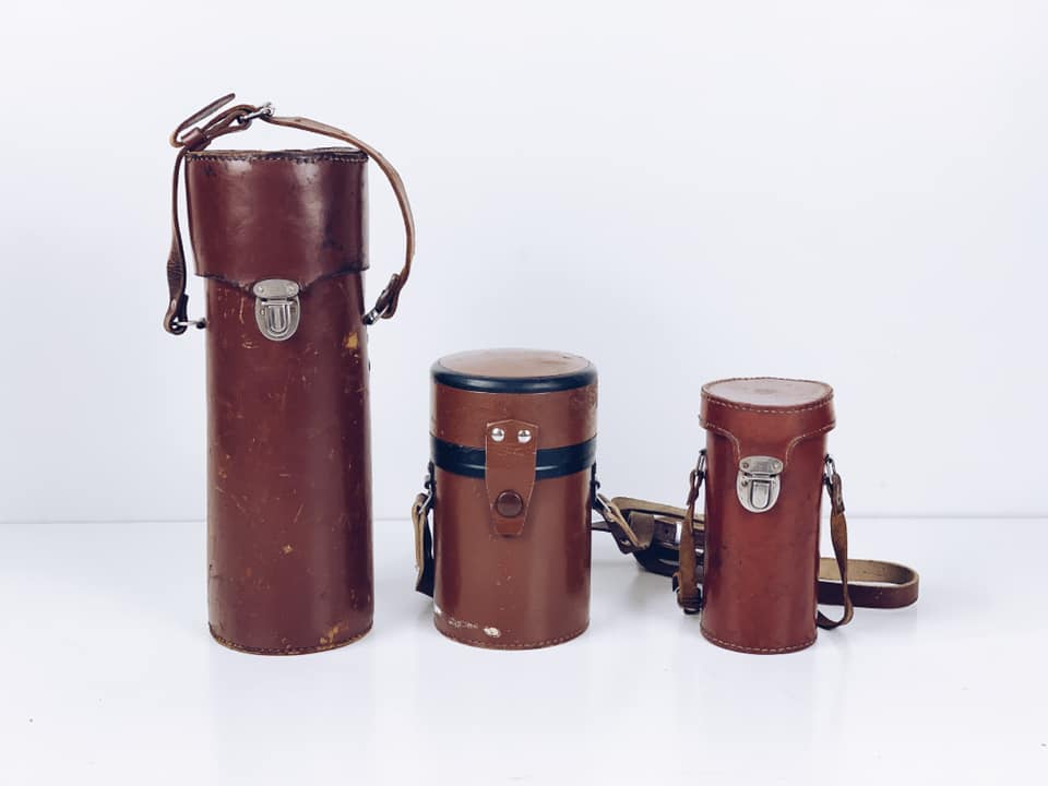 Футляр для об'єктиву вінтаж коричневий нат шкіра