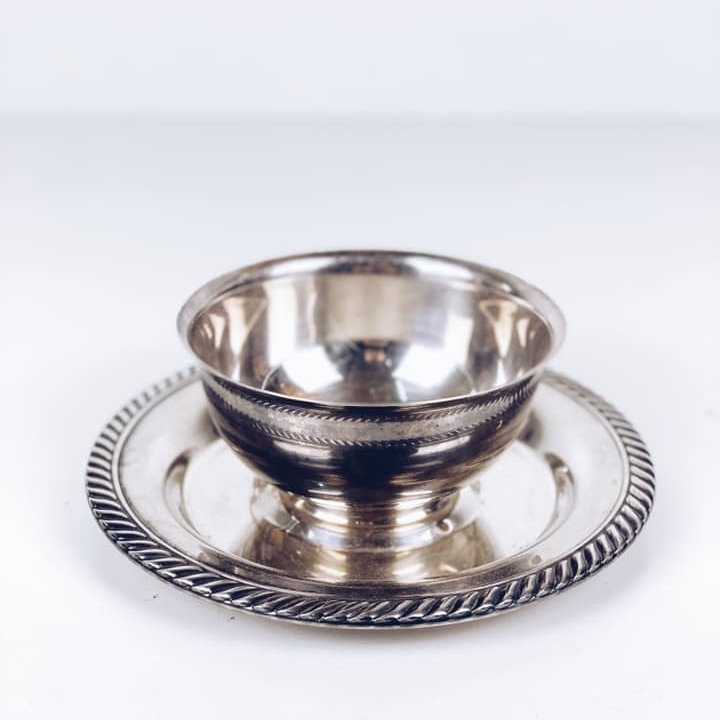 Чаша для соусу з підставкою столове срібло вінтаж SA-021
