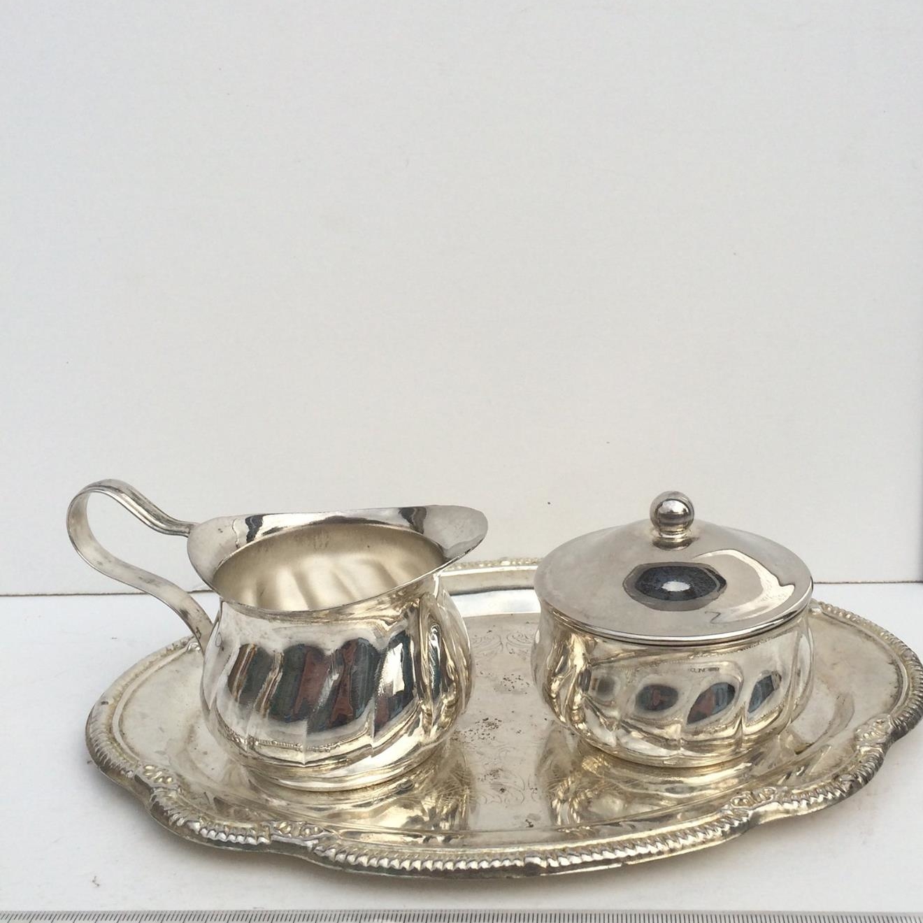 Молочник/цукерниця/таця сріблення TE-089