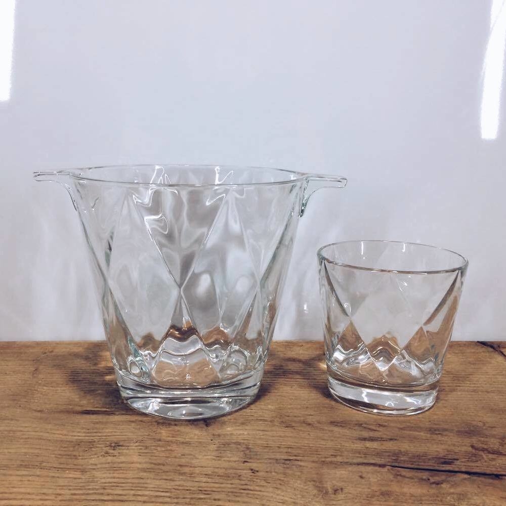 Відерце для льоду/склянка для віскі полігональне скло BB-010