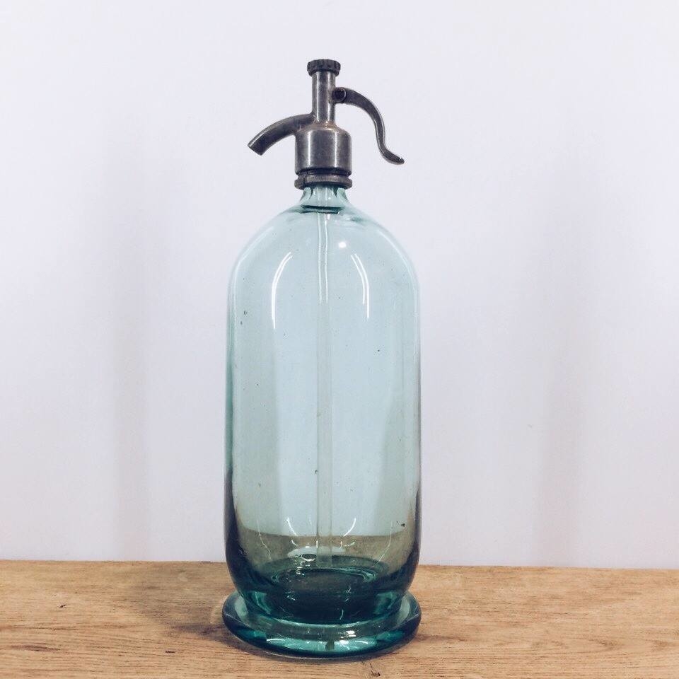 Сифон вінтаж сіро-зелене прозоре скло TS-002