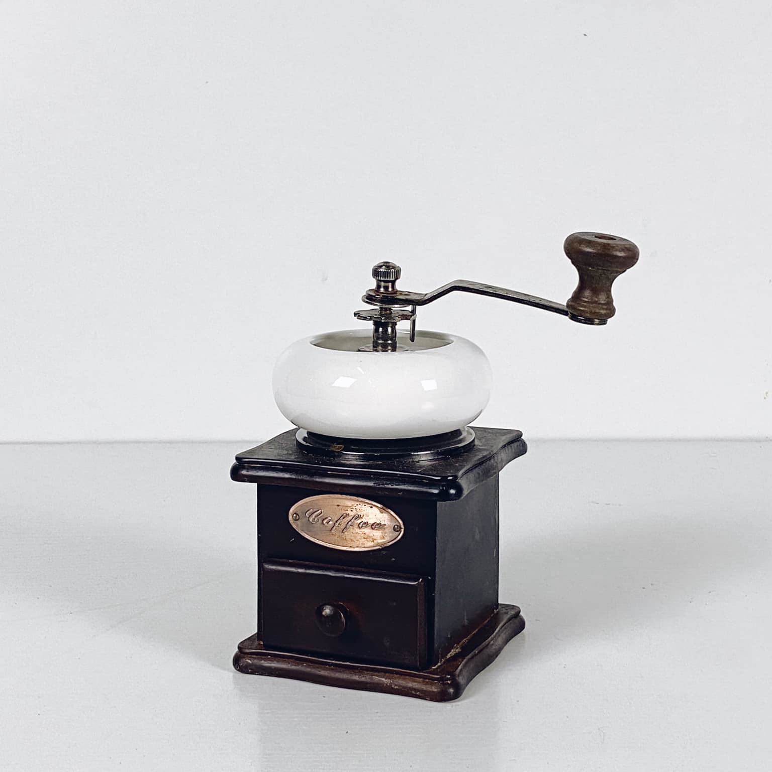 Млинок для кави дерево/порцеляна/метал KD-043