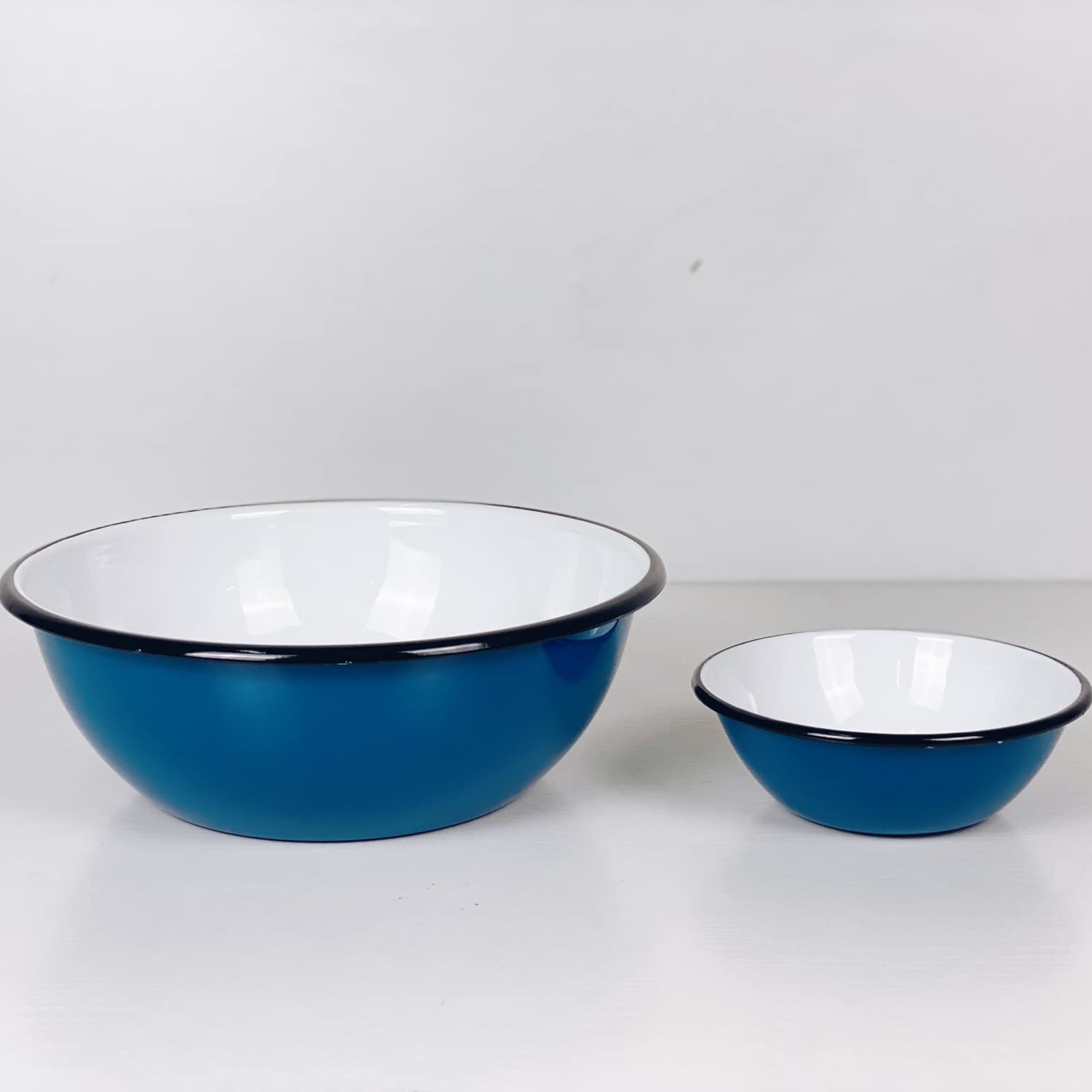 Миска синя/біла метал/емаль KH-158