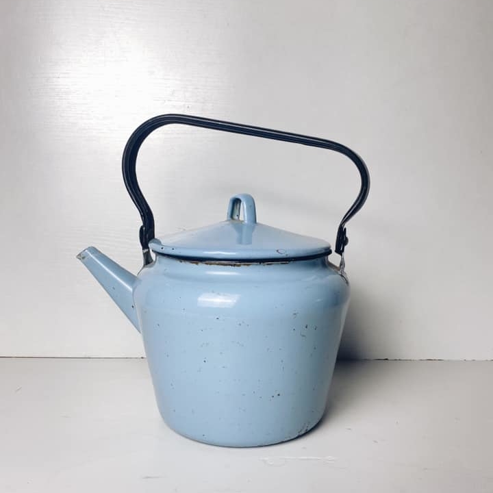 Чайник емальований блакитний вінтаж KH-175