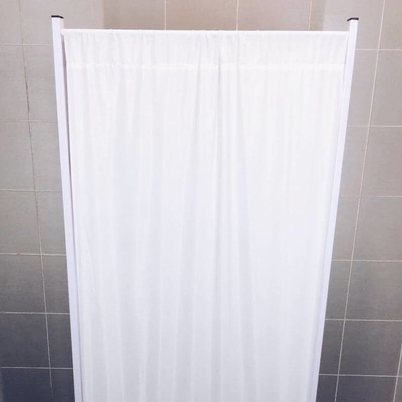 Ширма 2-секційна медична біла метал/тканина LA-050