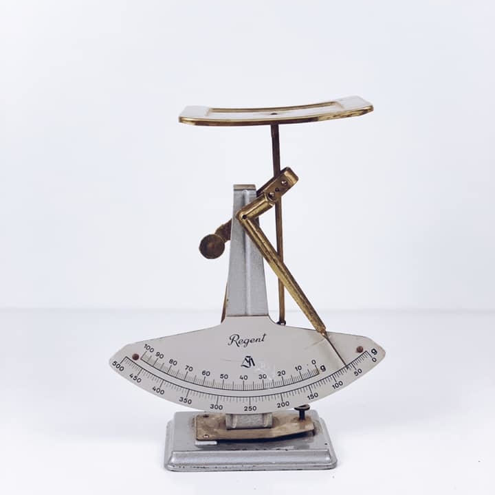 Ваги поштові сірий метал/латунь вінтаж TZ-017