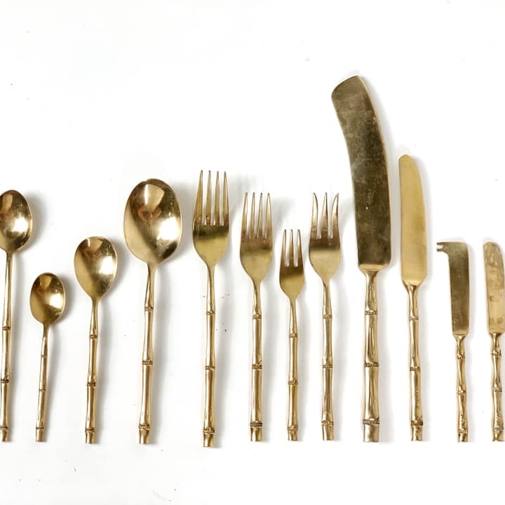 Столові прибори "бамбук" латунь KL-010