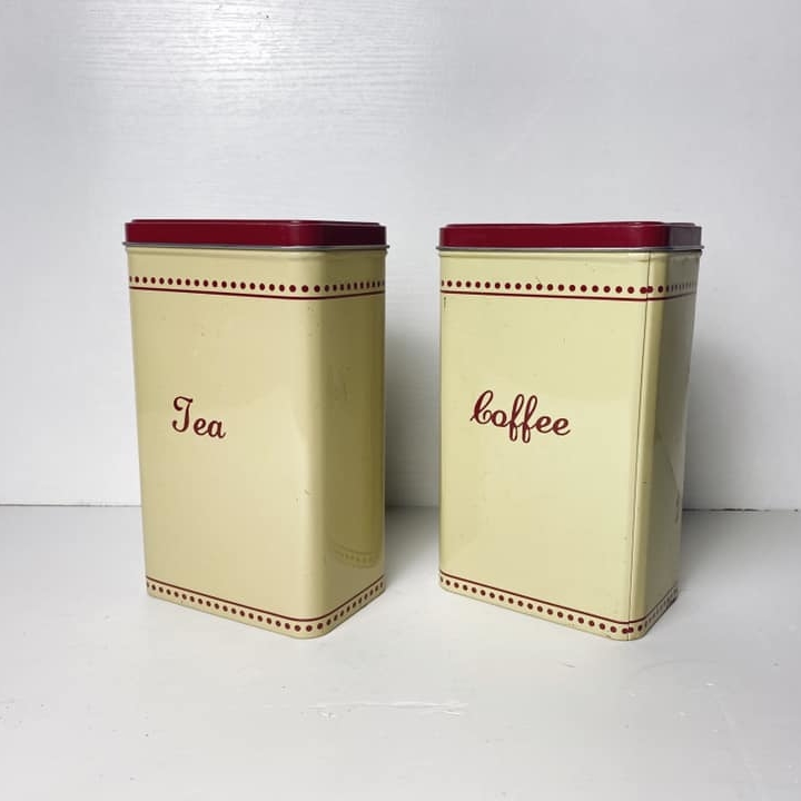Банка для чаю/кави метал беж/бордо KB-064