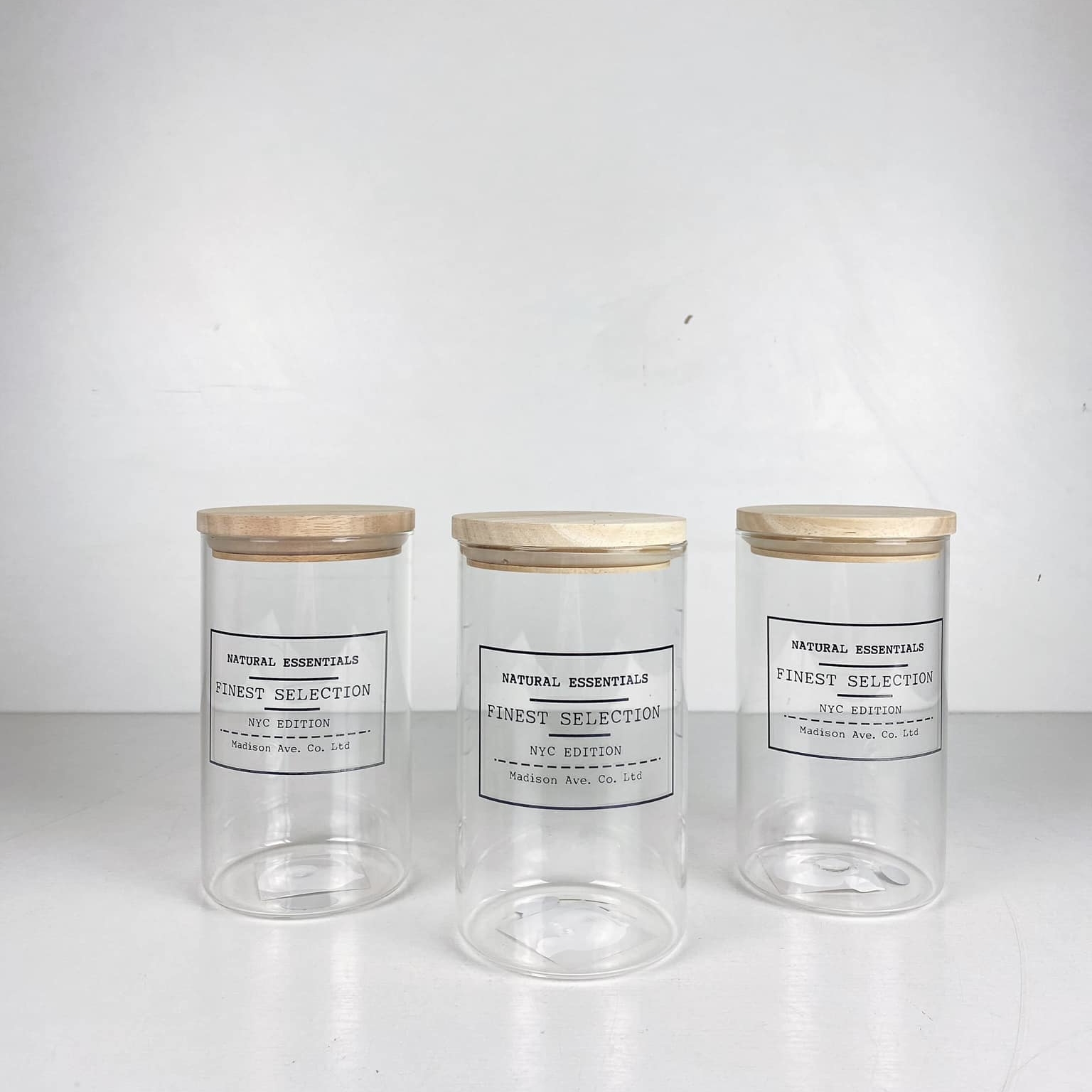 Банка для зберігання прозоре скло/дерево BR-002