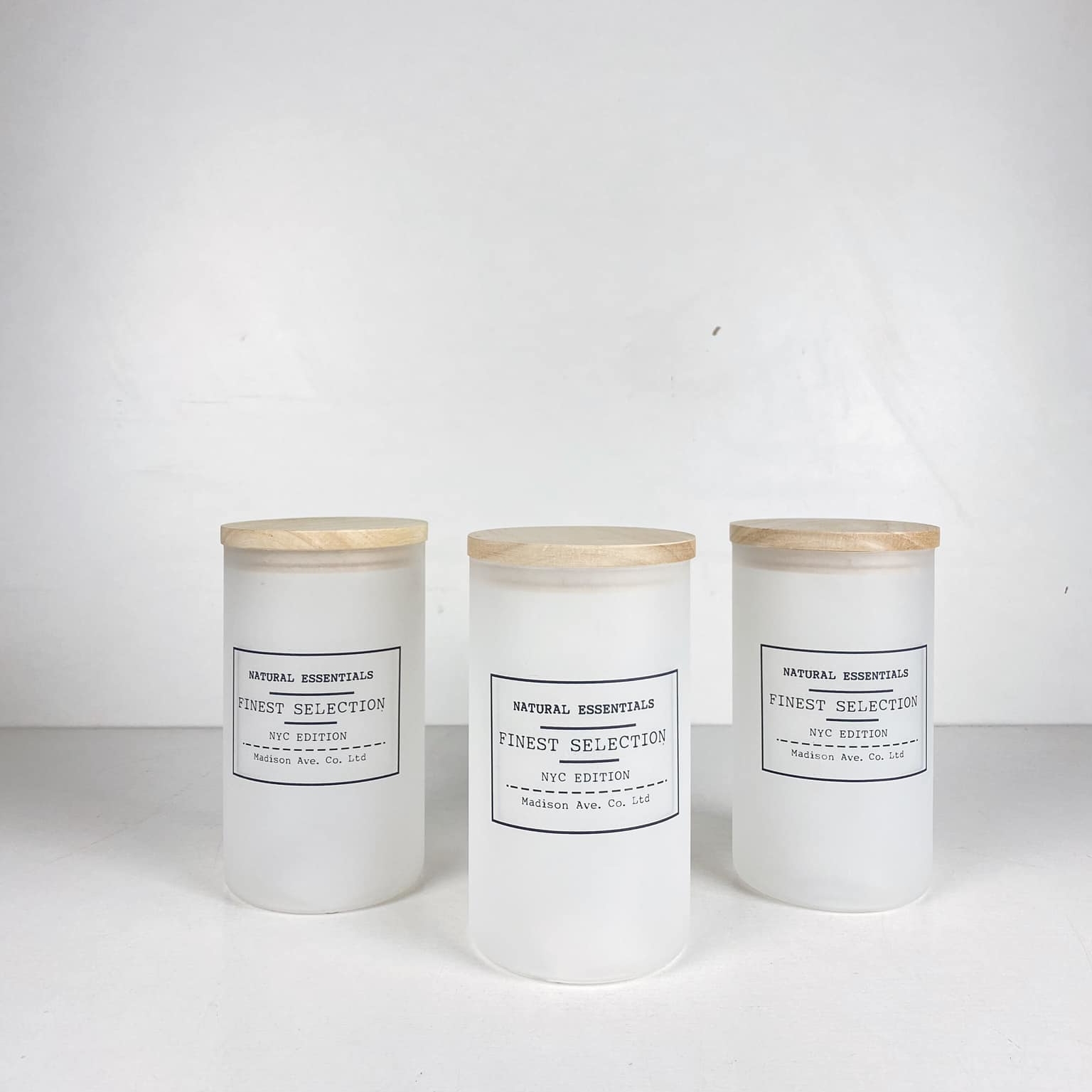 Банка для зберігання матове скло/дерево BR-001