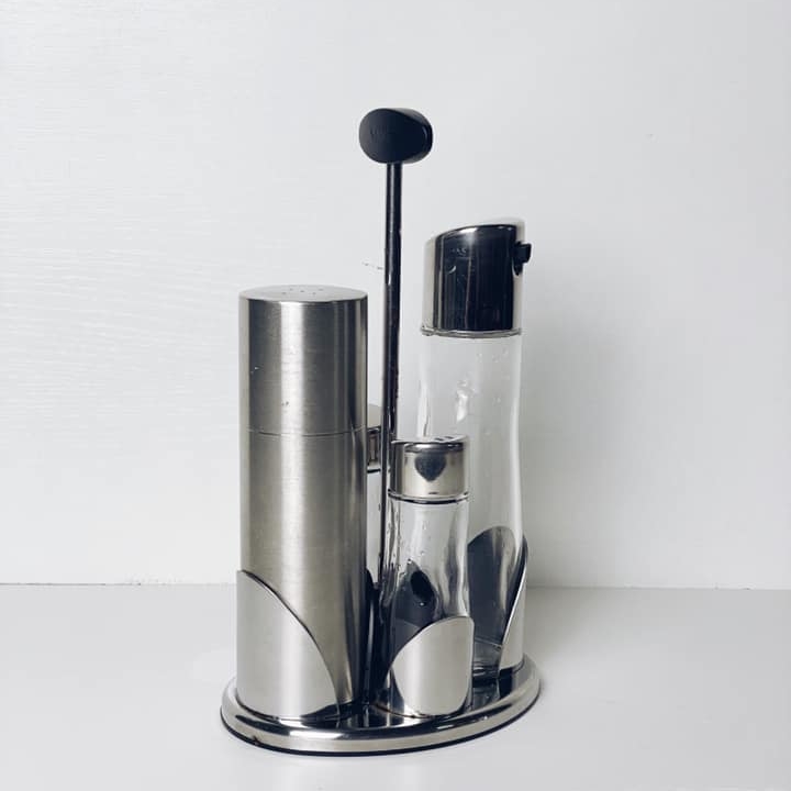 Набір спецівників на підставці нерж сталь/скло KD-020