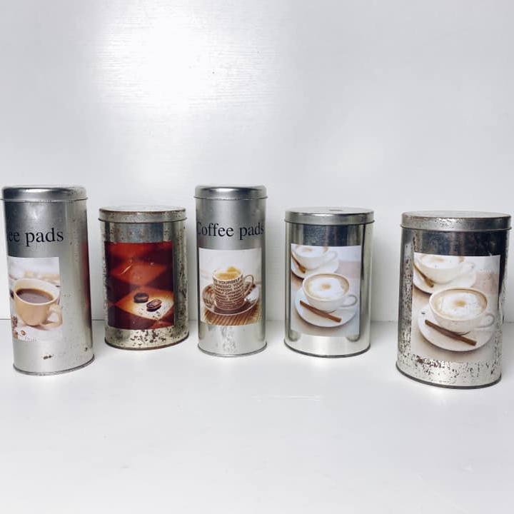 Банка для кави метал кругла з фото KB-052