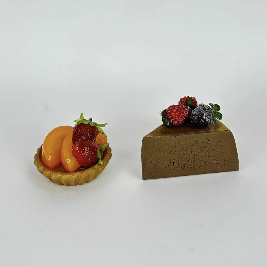 Торт шоколадний шматочок / тістечко фруктове MF-024