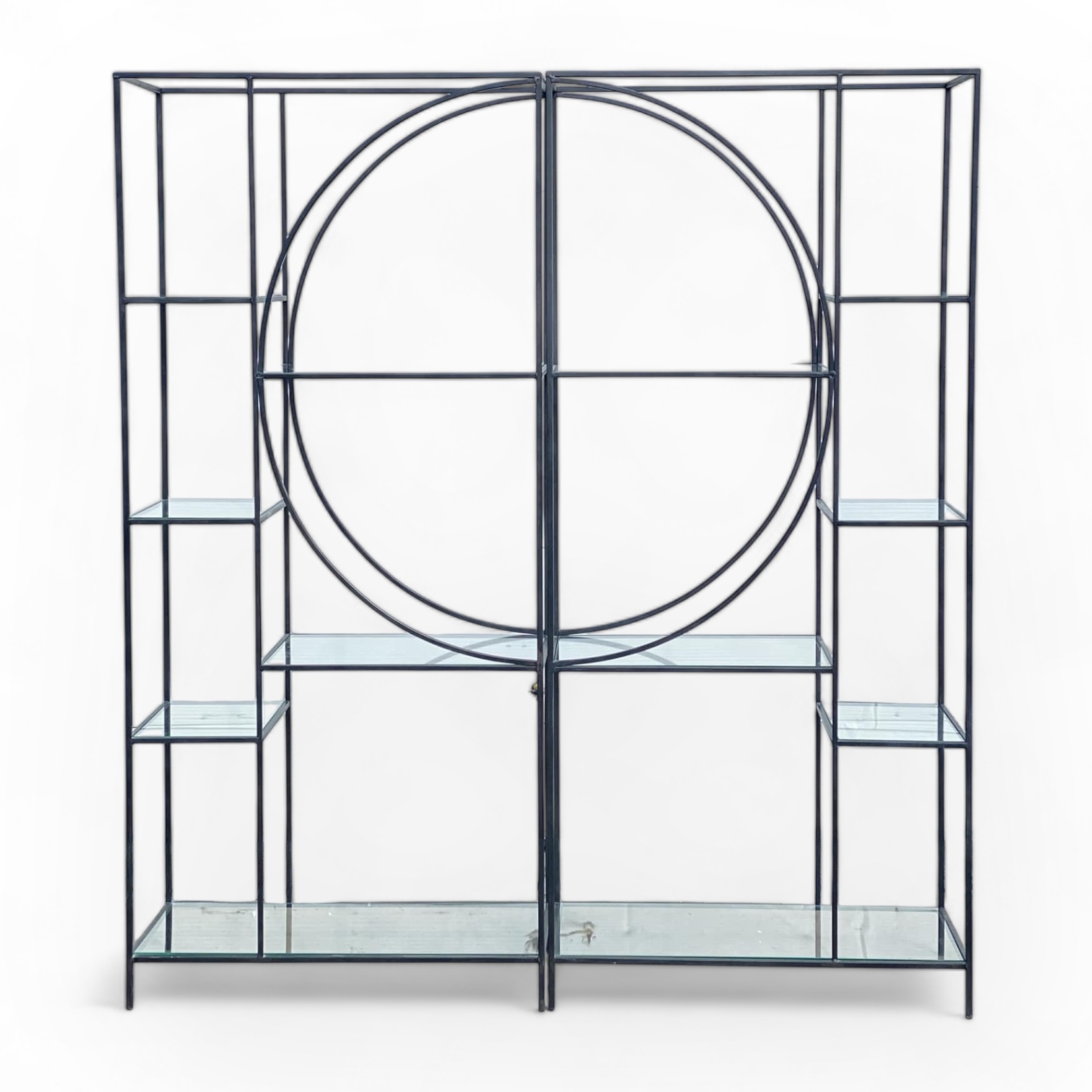 Стелаж з круглим елементом з 2-х частин метал/скло SR-064