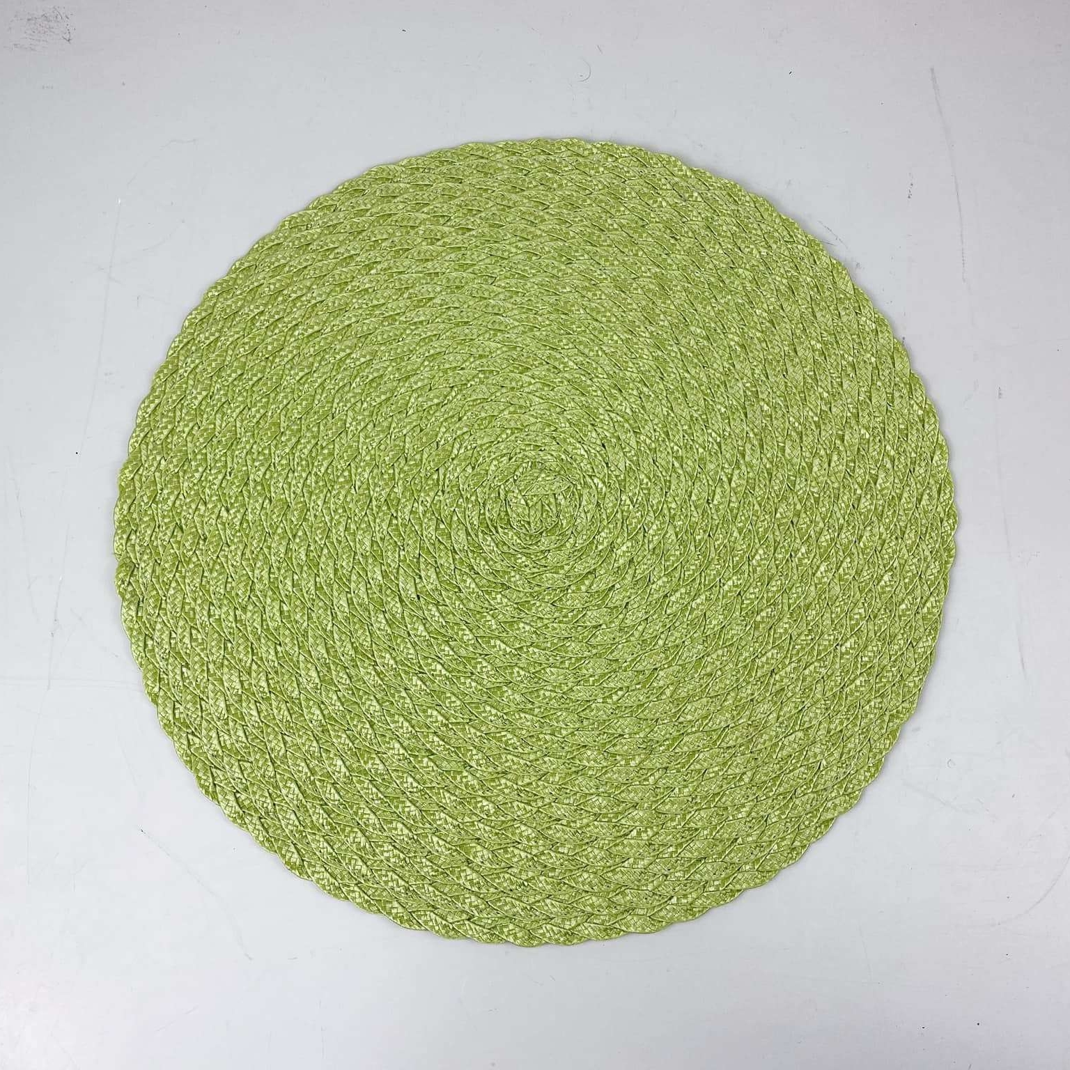 Підкладка сервірувальна кругла салатова плетена TT-009