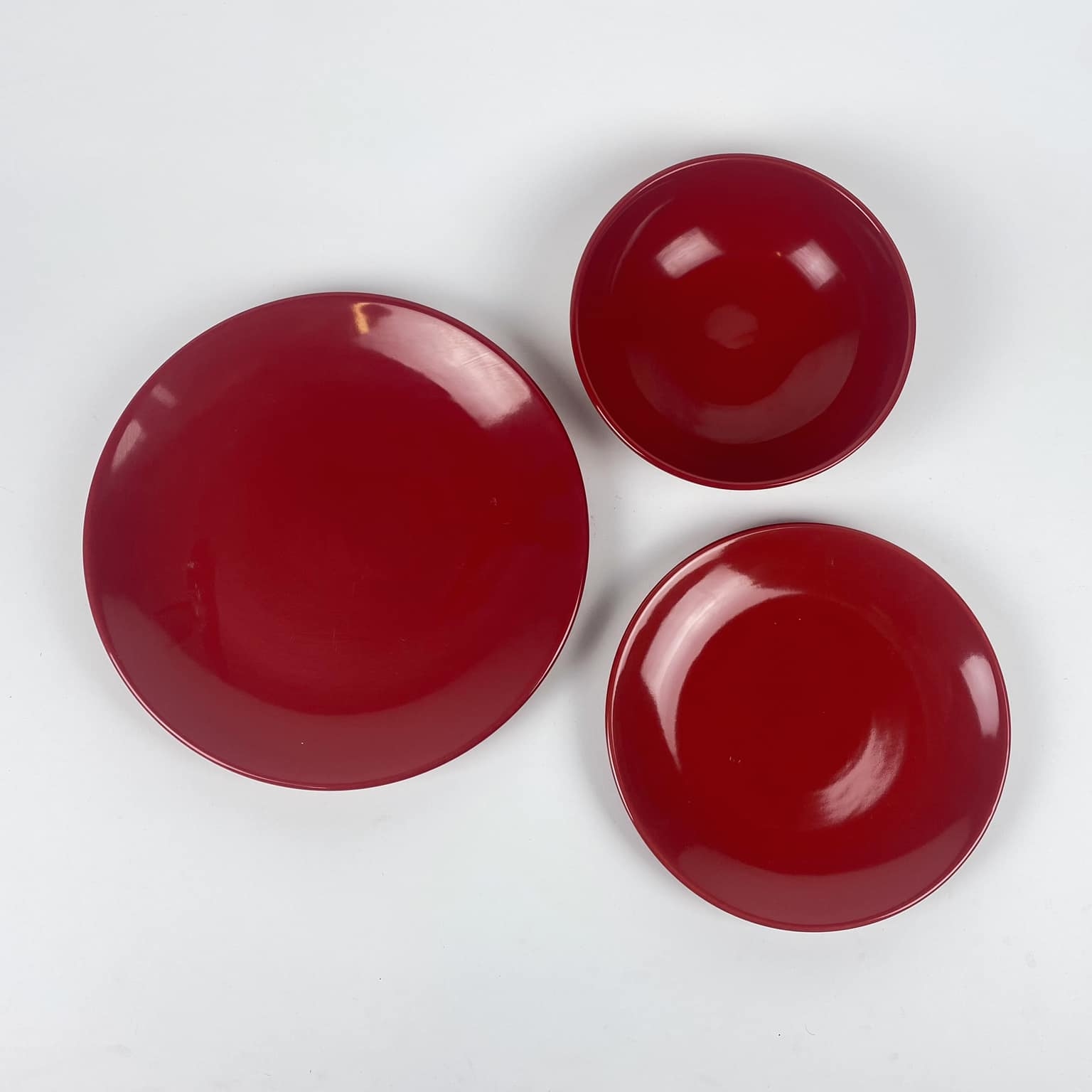 Тарілка обідня/піала червона кераміка PP-061