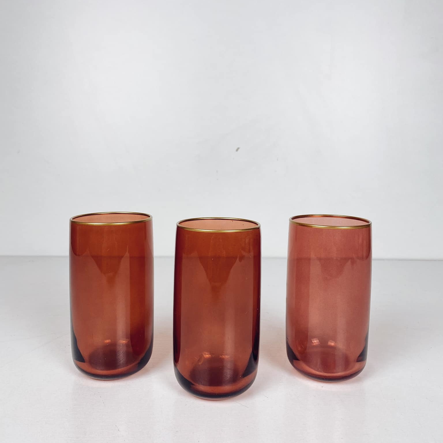 Склянка сік/вода скло т-червоне/золото GS-010