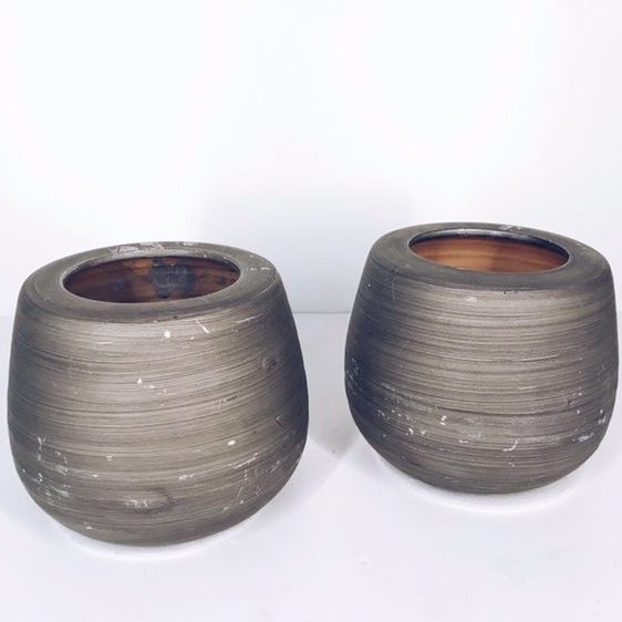 Кашпо велике коричневе кераміка