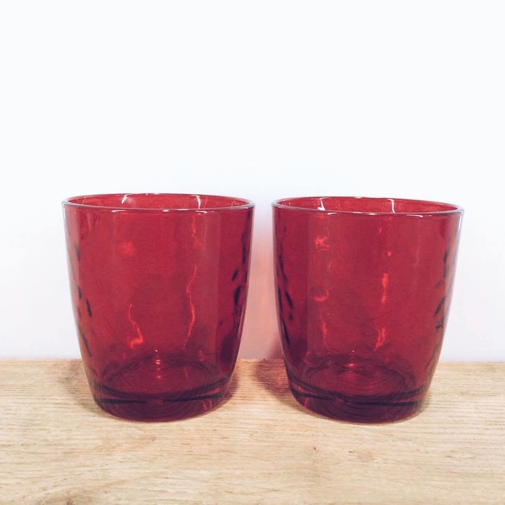 Склянка сік/вода червоне скло GS-011