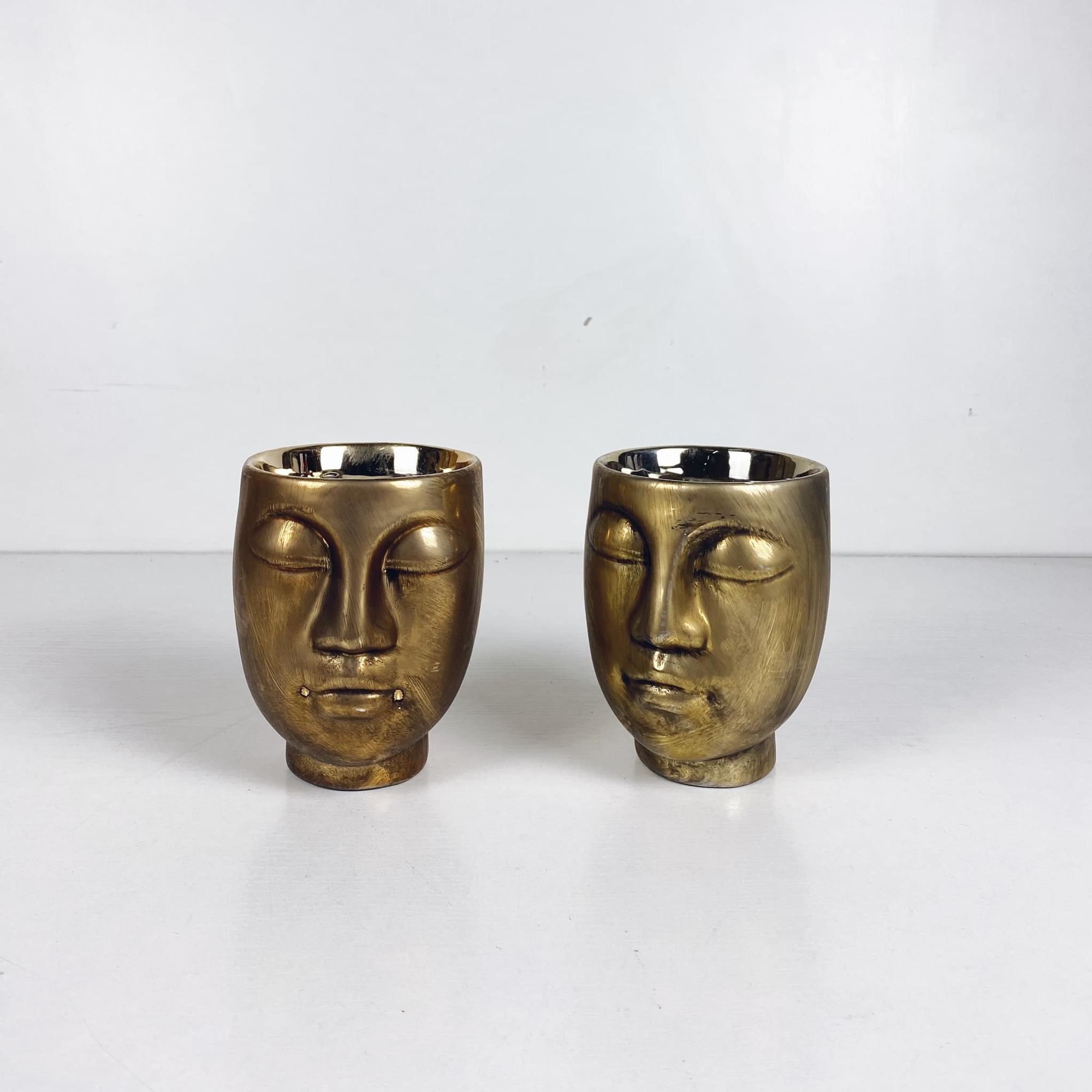 Ваза-кашпо Обличчя золото кераміка VA-373