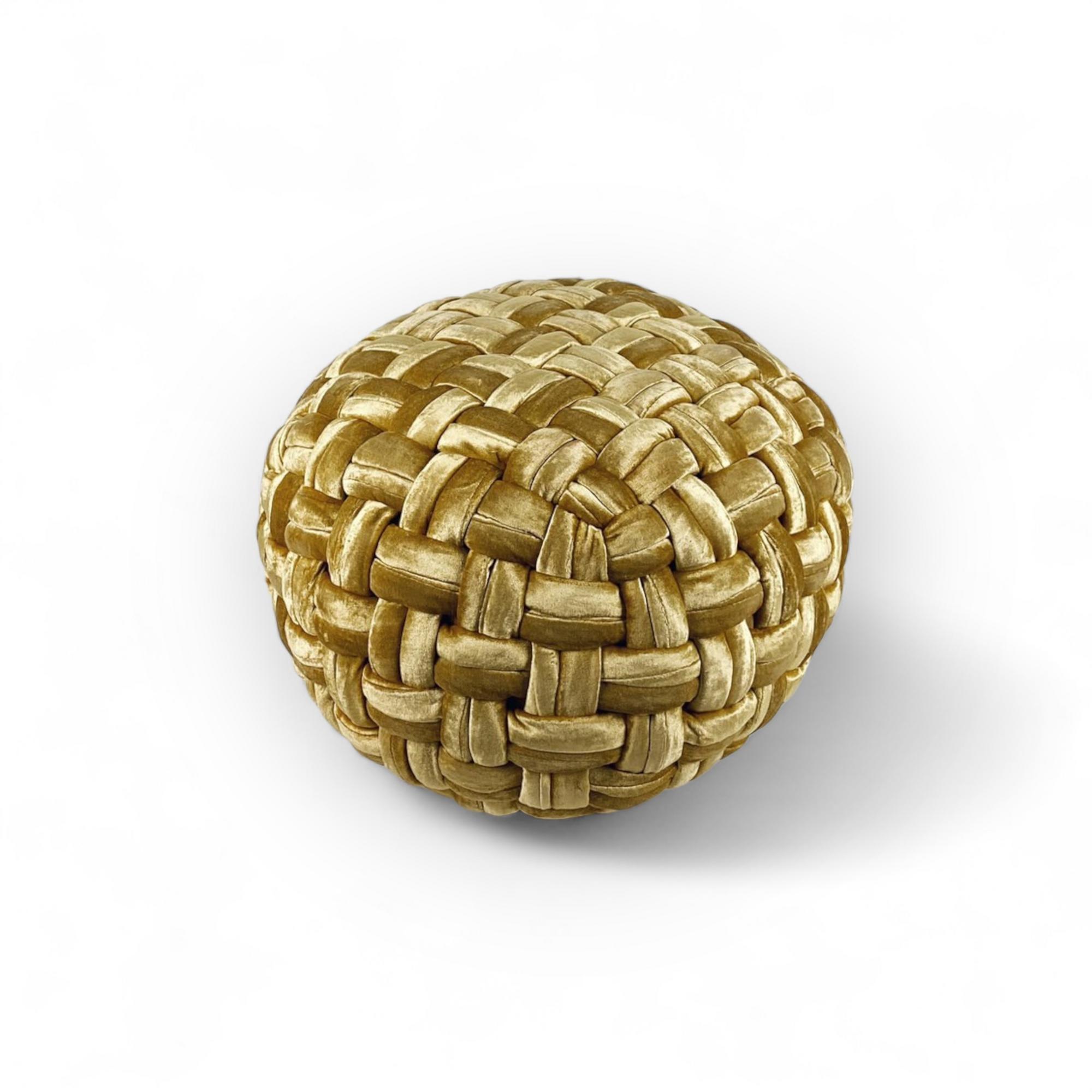 Пуф плетений охра велюр CH-129