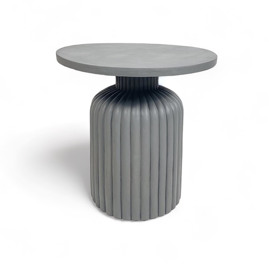 Кавовий столик круглий полімер сірий TB-840