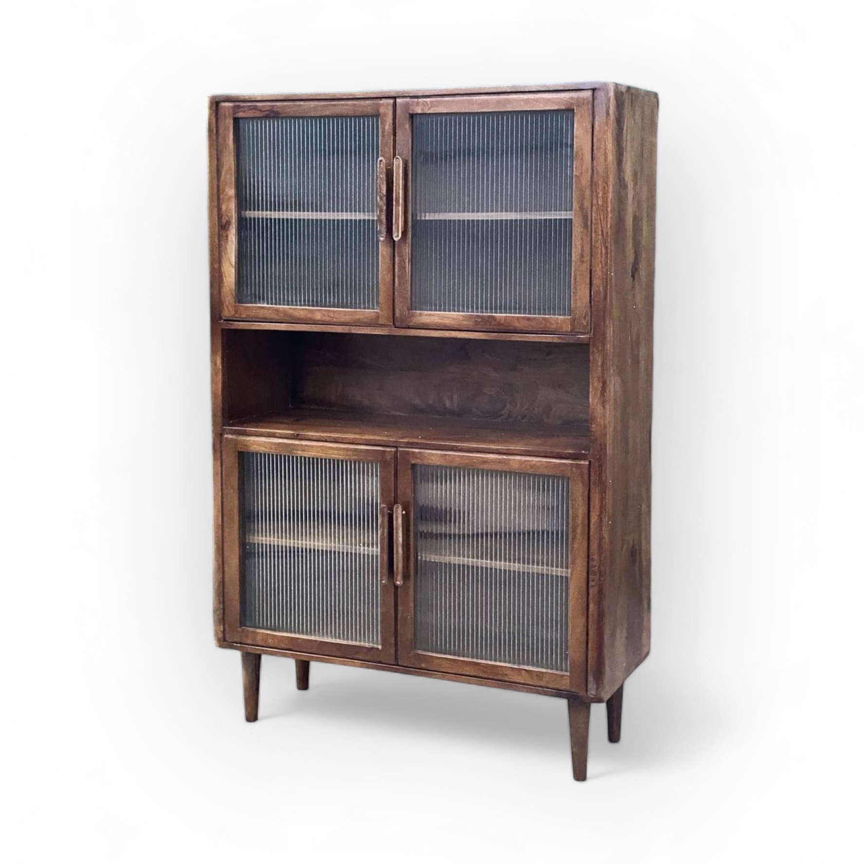 Шафа в ретро стилі, масив манго / рельєфне скло SR-065