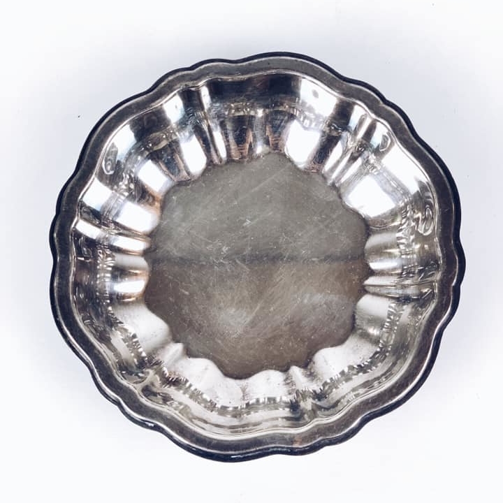 Тарілочка для десертів фігурний край сріблення SA-026