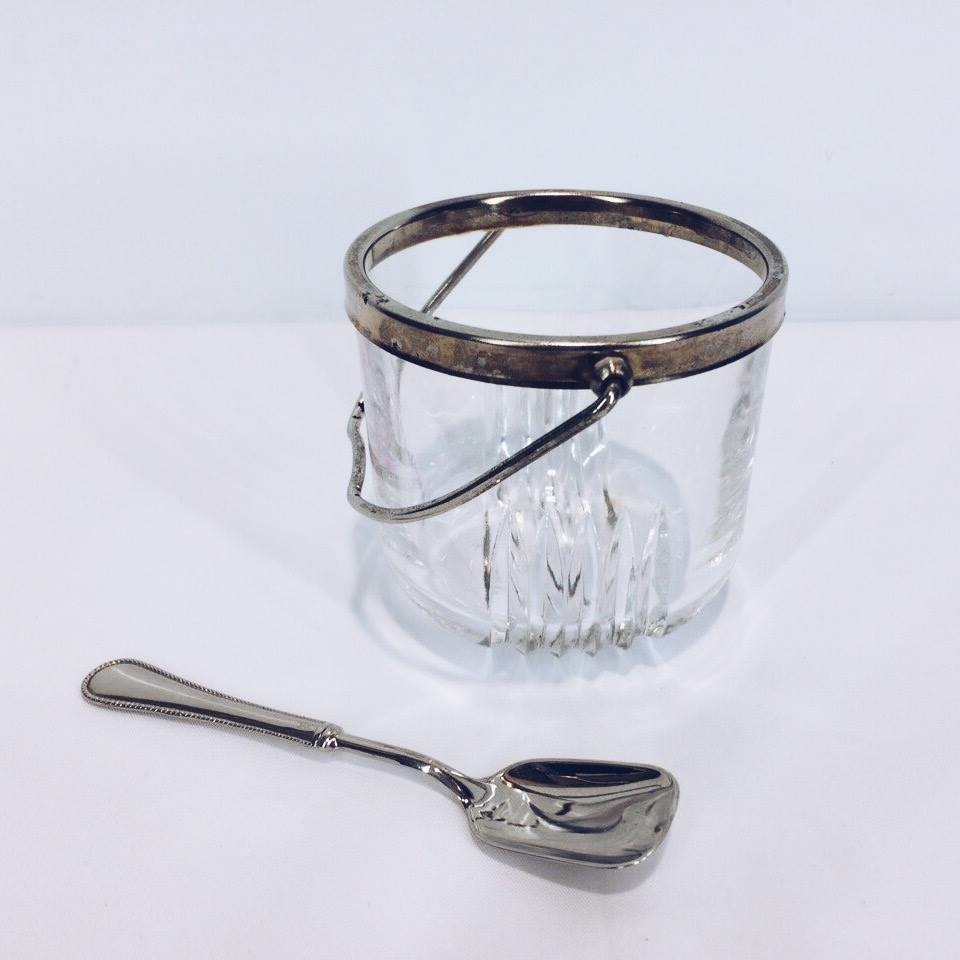 Відерце для цукру кришталь/ст-срібло вінтаж FP-019