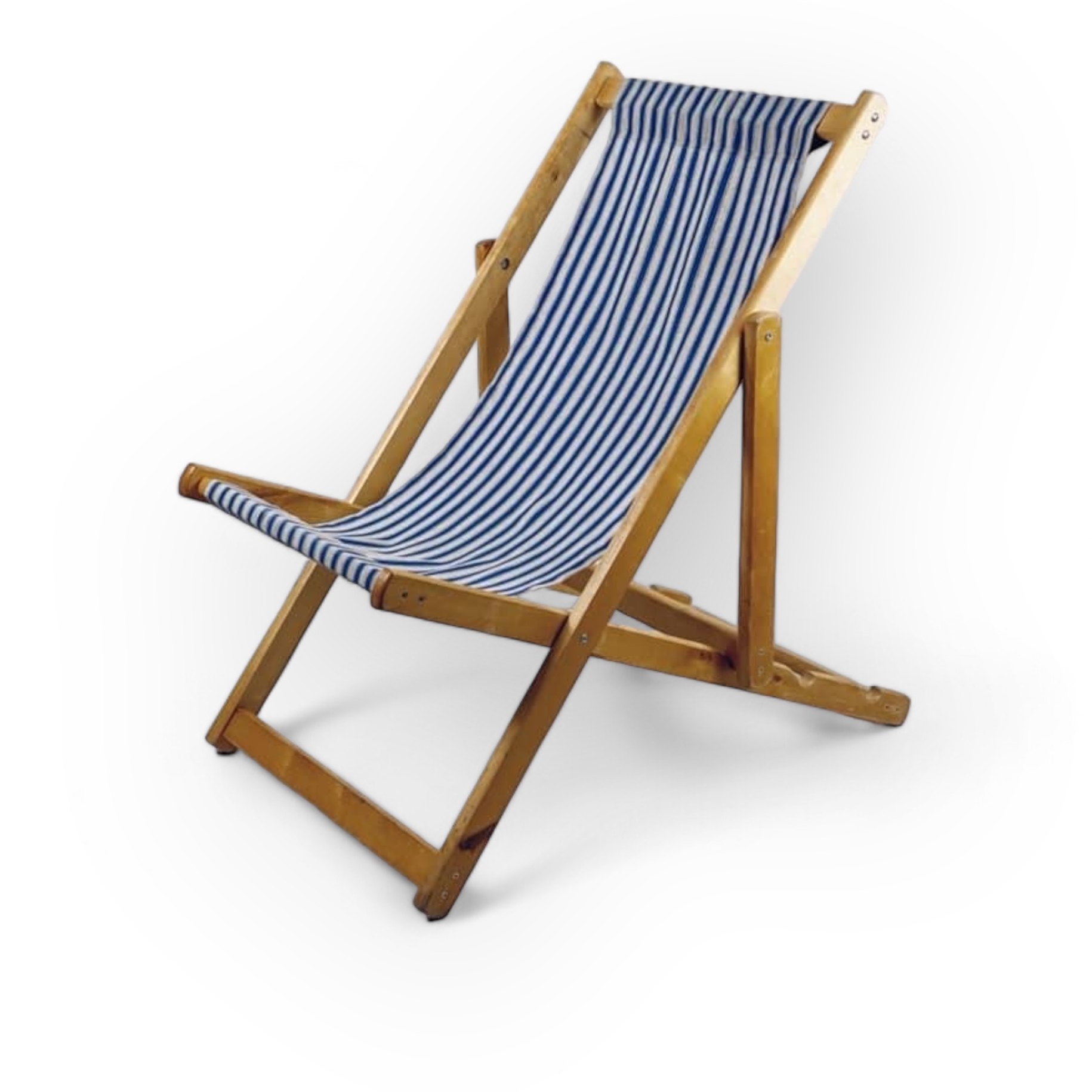 Шезлонг світле дерево/тканина в смуги GF-024