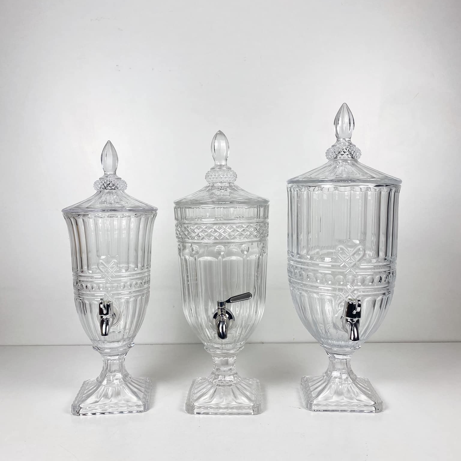 Лимонадник на ніжці рельєфне скло KF-048