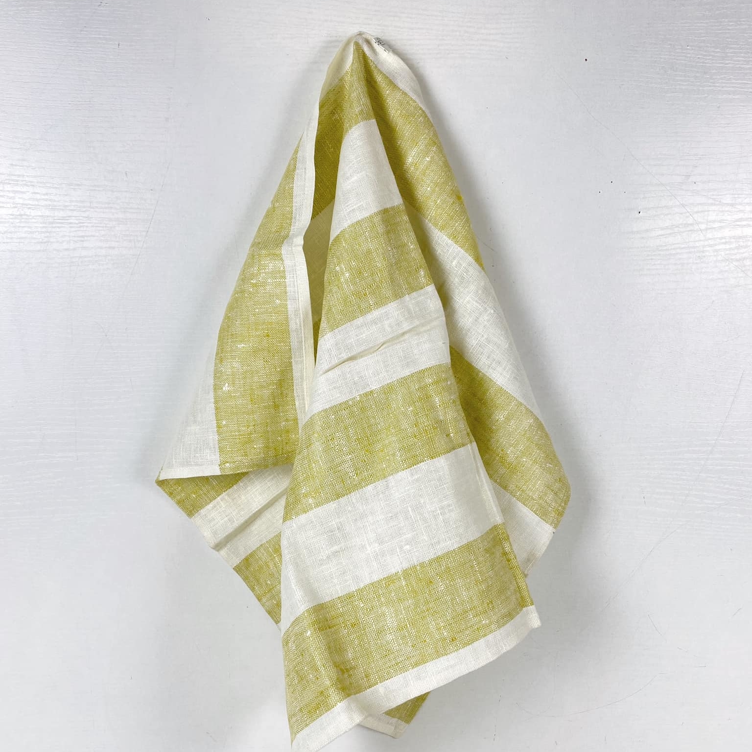 Рушник кухонний смужка біла/оливка TT-025