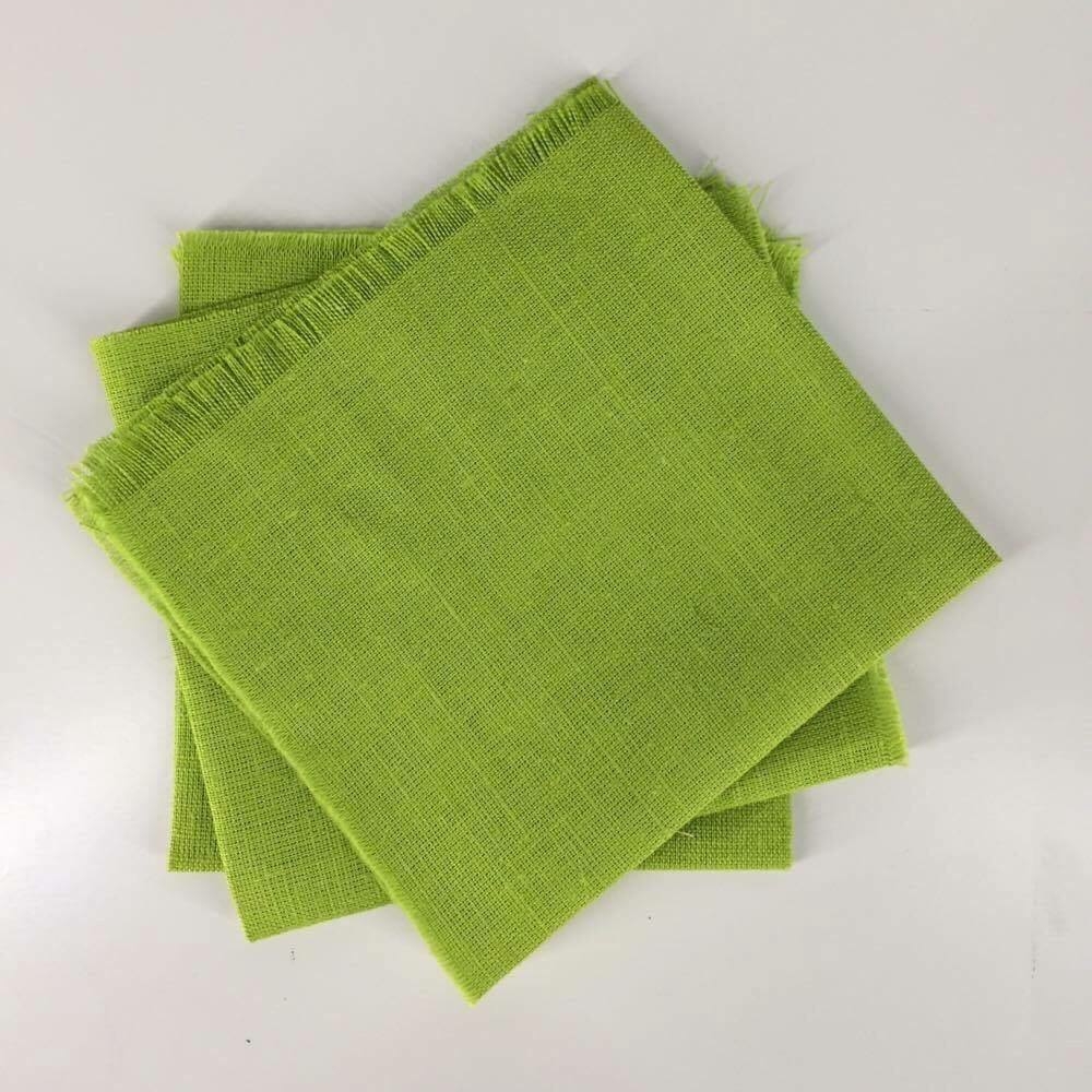 Серветка з необробленим краєм салатовий льон TT-180