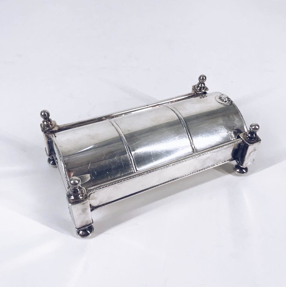 Скринька прямокутна зі здвижною кришкою сріблення вінтаж BX-063